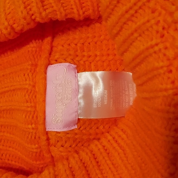 Sincerely Ours Chunky Knit Sweater Women's Size M Orange - Picture 5 of 7